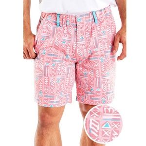 Men’s cotton beach shorts by Tipsy Elves Pink Med